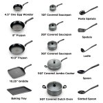 T-fal Easy Care, 20 Piece Non-Stick Pots and Pans Cookware Set, Grey - Image 2