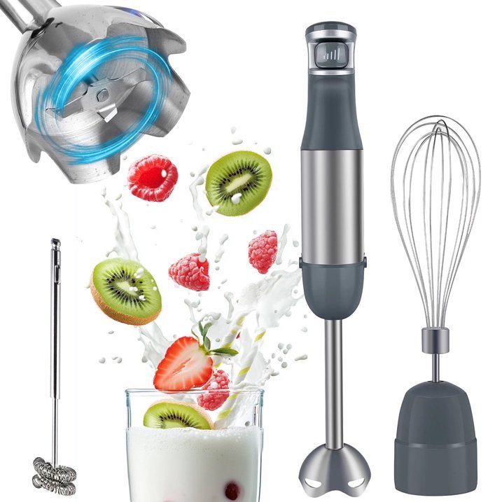 11 Immersion Blender Handheld 1100W 3 in 1 Corded Stick Hand Blenders for Kitchen with Trigger Speed Control, with Whisk, Milk Frother Attachemnts, Perfect Emulsifier for Soup, Smoothie, Puree - Image 1