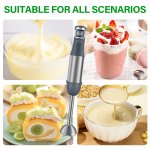 Immersion Blender Handheld 1100W 3 in 1 Corded Stick Hand Blenders for Kitchen with Trigger Speed Control, with Whisk, Milk Frother Attachemnts, Perfect Emulsifier for Soup, Smoothie, Puree - Image 2
