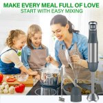 Immersion Blender Handheld 1100W 3 in 1 Corded Stick Hand Blenders for Kitchen with Trigger Speed Control, with Whisk, Milk Frother Attachemnts, Perfect Emulsifier for Soup, Smoothie, Puree - Image 4