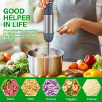 Immersion Blender Handheld 1100W 3 in 1 Corded Stick Hand Blenders for Kitchen with Trigger Speed Control, with Whisk, Milk Frother Attachemnts, Perfect Emulsifier for Soup, Smoothie, Puree - Image 5