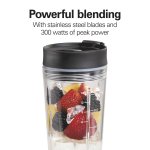 Hamilton Beach Personal Blender, 14 oz. Jar, Stainless Steel Blade, Leak-Proof Lid, Great for Shakes and Smoothies, Black - Image 4