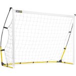 SKLZ Quickster Soccer Goal - Portable Goal for Backyard & Field - Durable Tension-Tite Frame & Heavy Gauge 2-Ply Net - Adjustable Click-Lock Poles, Metal Stakes - Carrying Case with Handle