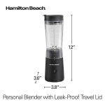 Hamilton Beach Personal Blender, 14 oz. Jar, Stainless Steel Blade, Leak-Proof Lid, Great for Shakes and Smoothies, Black - Image 6