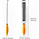 Deiss PRO Citrus Lemon Zester & Cheese Grater — Parmesan Cheese, Lemon, Ginger, Garlic, Nutmeg, Chocolate, Vegetables, Fruits - Razor-Sharp Stainless Steel Blade + Protect Cover - Dishwasher Safe - Image 7