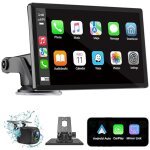 Wireless Carplay Screen for Car 7" HD Portable Car Stereo Touchscreen
