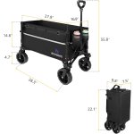 Collapsible Wagon Cart with Wheels Foldable - Folding Utility Heavy Duty Wagons Carts for Grocery Sports Garden Shopping Camping - Image 6