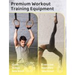 GHB Gymnastic Rings Wooden Gym Rings 1.25" Olympic Rings Adjustable Straps Pull Up Rings Sets for Workout Bodyweight Fitness Training - Image 7