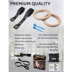 GHB Gymnastic Rings Wooden Gym Rings 1.25" Olympic Rings Adjustable Straps Pull Up Rings Sets for Workout Bodyweight Fitness Training - Image 3
