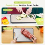 Titanium Cutting Board for Kitchen, Cutting Board Double Sided Food Grade, Pure Titanium and Wheat Straw PP, Easy to Clean Large Size 16”×11” - Image 4