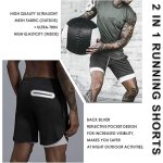 Leidowei Men's 2 in 1 Workout Running Shorts Lightweight Training Yoga Gym 7" Short with Zipper Pockets - Image 5