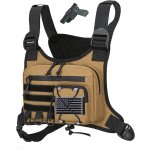 Outdoor Sports Chest Bag for Men, Chest Vest Holster Fits Most Pistols, EDC Travel Chest Pack for Running, Hiking