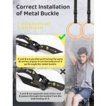 GHB Gymnastic Rings Wooden Gym Rings 1.25" Olympic Rings Adjustable Straps Pull Up Rings Sets for Workout Bodyweight Fitness Training - Image 5