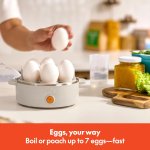 bella Electric Egg Cooker, 7 Eggs Capacity Tray, Single Stack, for Poached, Scrambled, Hard, Medium & Soft Boiled Eggs, Omelets and Steamed Dumplings, Auto Shutoff, 360 Watt, Oatmilk - Image 2