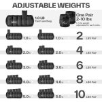 Sportneer Adjustable Ankle Weights 1 Pair 2 4 6 8 10 Lbs Leg Weight Straps for Women Men, Weighted Ankle Weights Set for Gym,Fitness, Workout,Walking, Jogging,1-5 lbs Each Ankle, 1 Pair 2-10 lbs - Image 4