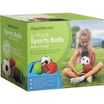 AppleRound 4-Pack Sports Balls for Toddlers & Kids with Pump – 5-Inch Soccer Ball, Basketball, Playground Ball & 6.5-Inch Football – Soft Small Balls for Indoor/Outdoor Play (Ages 2-7) - Image 2