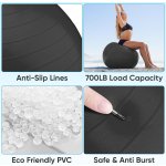 APEXUP Yoga & Pilates Ball - Anti Slip Heavy Duty Gym Ball for Fitness, Balance & Core Workout - Image 2