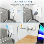 Flat Plug Power Strip Surge Protector 3 Outlets, Extension Cord 3 ft 3 Prong, 300J - Image 3