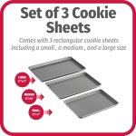 GoodCook Everyday Nonstick Carbon Steel Baking Sheet Set, 3 Pack – Small 13” x 9”, Medium 15” x 10”, Large 17” x 11” – Carbon Steel Cooking Pans, Cookie Sheet Bakeware Set - Image 6