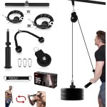 Mikolo Fitness LAT and Lift Pulley System, Dual Cable Machine(70'' and 90'') with Upgraded Loading Pin for Triceps Pull Down, Biceps Curl, Back, Forearm, Shoulder-Home Gym Equipment(Patent)
