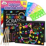 ZMLM Scratch Paper Art-Crafts Gift: 2 Pack Rainbow Notebooks Supplies Toys - Image 4