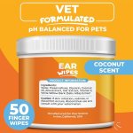 Dog Ear Cleaner Wipes – Finger Wipes for Dogs & Cats – Cleaning (Coconut) - Image 3