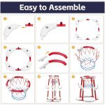 VGY Pool Basketball Hoop 2-in-1 with 4 Balls, 12 Rings & Pump - Image 3