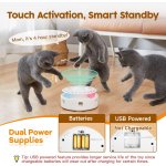 Potaroma Cat Toys 3in1 Automatic Interactive Kitten Toy, Fluttering Butterfly, Moving Feather, Track Balls, Dual Power Supplies, USB Powered, Indoor Exercise Kicker (Bright White) - Image 6