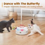 Potaroma Cat Toys 3in1 Automatic Interactive Kitten Toy, Fluttering Butterfly, Moving Feather, Track Balls, Dual Power Supplies, USB Powered, Indoor Exercise Kicker (Bright White) - Image 3