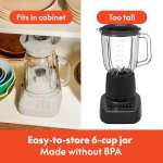 bella 10 Speed Countertop Blender, Juicer & Smoothie Maker, Fits-anywhere™ Kitchenware, Slim Flip & Store Design, Dishwasher Safe 48oz Capacity Pitcher & Lid, Stainless Steel Blade, 450 Watt, Oatmilk - Image 2