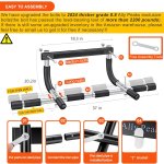 Ally Peaks Pull Up Bar for Doorway | Thickened Steel Max Limit 440 lbs Upper Body Fitness Workout Bar| Multi-Grip Strength for Doorway | Indoor Chin-Up Bar Fitness Trainer for Home Gym Portable - Image 5