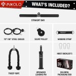 Mikolo Fitness LAT and Lift Pulley System, Dual Cable Machine(70'' and 90'') with Upgraded Loading Pin for Triceps Pull Down, Biceps Curl, Back, Forearm, Shoulder-Home Gym Equipment(Patent) - Image 2