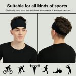 Sports Headbands for Men (5 Pack),Moisture Wicking Workout Headband, Sweatband Headbands for Running,Cycling,Football,Yoga,Hairband for Women and Men - Image 3