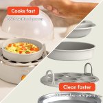 bella Electric Egg Cooker, 7 Eggs Capacity Tray, Single Stack, for Poached, Scrambled, Hard, Medium & Soft Boiled Eggs, Omelets and Steamed Dumplings, Auto Shutoff, 360 Watt, Oatmilk - Image 4