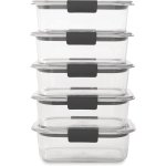 Rubbermaid Brilliance Food Storage Containers BPA Free Airtight Lids Ideal for Lunch Meal Prep & Leftovers Set of 5 (3.2 Cup) - Image 7