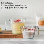 Pyrex Essentials (2-Pack) Glass Measuring Cups Set, (1 & 2 Cup) Measuring Cups For Prepping, Baking and Cooking, Preheated Oven, Dishwasher, Freezer, and Microwave Safe - Image 5