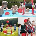 VGY Pool Basketball Hoop 2-in-1 with 4 Balls, 12 Rings & Pump - Image 7