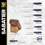 Sabatier 14-Piece Forged Triple Rivet Knife Set with Acacia Block, Navy with Gold, High-Carbon Stainless Steel Blades for Precision Cutting - Image 6