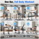Sportsroyals Adjustable Dip Bar Station, Heavy Duty Parallette & Parallel Bars, 400LBS Stable Dip Stands for Home Gym, Calisthenics & Upper Body Workout Equipment - Image 4