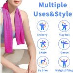 4 Pack Cooling Towel (40"x12"), Soft Breathable Chilly Towel, Ice Towel, Microfiber Towel for Yoga, Sport, Running, Workout,Gym, Camping, Fitness, Workout & More Activities(Multicolor) - Image 4