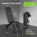 Adjustable Weight Bench for Home Gym, Foldable Workout Bench for Full Body Fitness Dumbbell Exercise, 600LBS Incline Decline Flat Bench with Resistance Bands for Strength Training - Image 6