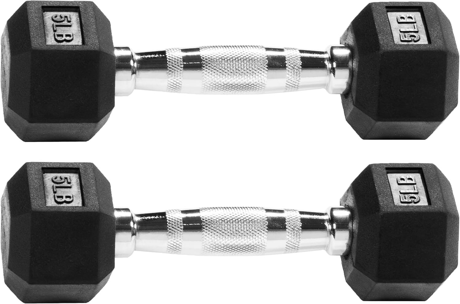 81FG7FNkdaL._AC_SL1500_ Rubber Encased Hex Dumbbell, Multiple Sizes - Image 1