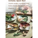 Spoon Rest for Stove Top, Spoon Holder for Kitchen Counter, Spatula Holder, Ceramic Coffee Spoon Rest, Gradient Brown, 5.12" - Image 2