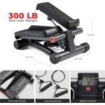 Sunny Health & Fitness Mini Stepper for Exercise at Home, Stair Step Workout Machine with Resistance Band and Over 300lb Weight Capacity, Optional Twist Motion and Free SunnyFit App Connection - Image 4