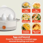 bella Electric Egg Cooker, 7 Eggs Capacity Tray, Single Stack, for Poached, Scrambled, Hard, Medium & Soft Boiled Eggs, Omelets and Steamed Dumplings, Auto Shutoff, 360 Watt, Oatmilk - Image 5
