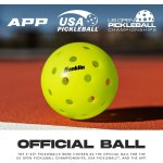 Franklin Sports X-40 Outdoor Pickleballs - Official Ball of USA Pickleball, APP Tour + US Open - Regulation Size - Image 7