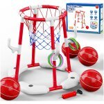 VGY Pool Basketball Hoop 2-in-1 with 4 Balls, 12 Rings & Pump - Image 5