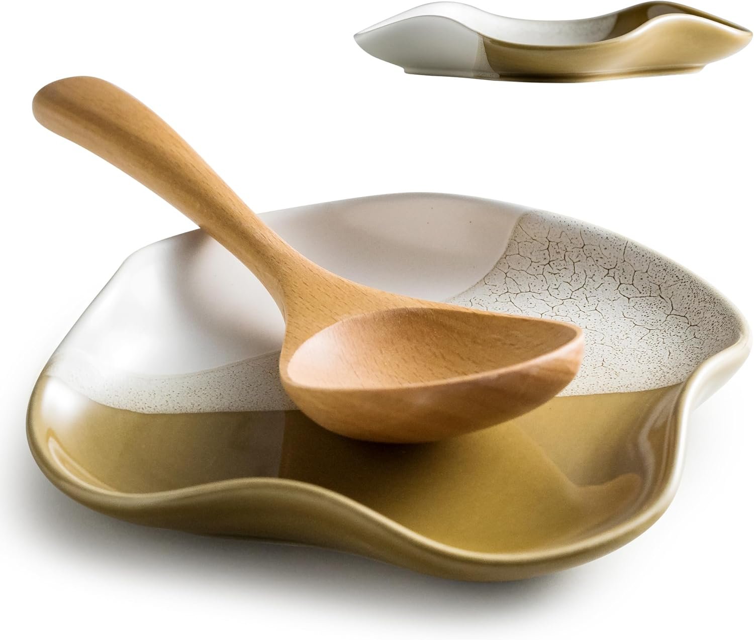 81m4htLNPXL._AC_SL1500_ Spoon Rest for Stove Top, Spoon Holder for Kitchen Counter, Spatula Holder, Ceramic Coffee Spoon Rest, Gradient Brown, 5.12" - Image 1