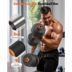 FEIERDUN Adjustable Dumbbells, 20/30/40/45/70/90lbs Free Weight Set with Connector, 5 in1 Dumbbells Set Used as Barbell, Kettlebells, Push up Stand, Weight Plate, Fitness Exercises for Home Gym Suitable Men/Women - Image 5