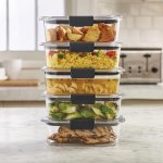 Rubbermaid Brilliance Food Storage Containers BPA Free Airtight Lids Ideal for Lunch Meal Prep & Leftovers Set of 5 (3.2 Cup)
